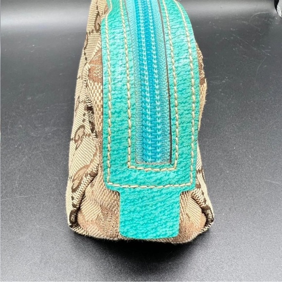 Gucci Tan and Teal Patterned Pouch - Picture 5 of 10